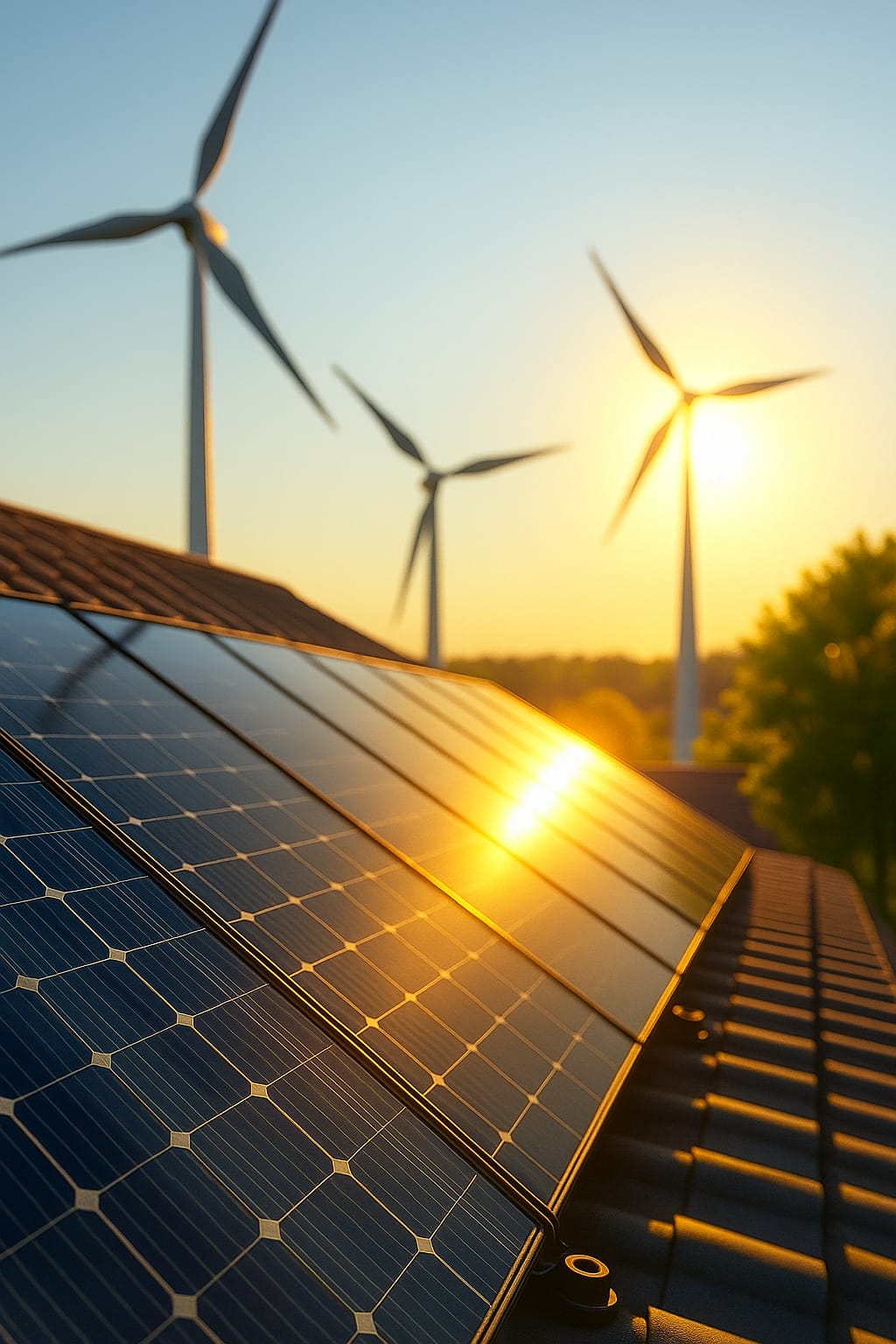 Modern house with solar panels